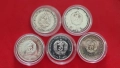 Лот от 5 сребърни възпоменателни монети 5 лв, снимка 2