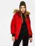 Bershka - 55% Дамско зимно червено яке S размер, снимка 1
