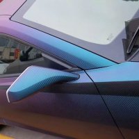 Лилаво-зелено син стикер фолио с карбонови нишки за кола автомобил джип ван бус пикап, снимка 7 - Аксесоари и консумативи - 33097029