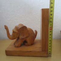 стар ограничител за книги със слон, фигура, дърворезба, снимка 6 - Статуетки - 29280609