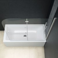 Сгъваем душ параван, 2 панела, ESG стъкло - безплатна д-ка, снимка 2 - Врати за баня - 37815765