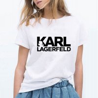 Дамска тениска KARL LAGERFELD принт 10 модела всички размери, снимка 2 - Тениски - 29135124