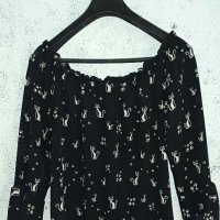 Дамска блуза елегантна с котенца, снимка 1 - Блузи с дълъг ръкав и пуловери - 43673696