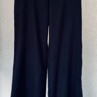 Модерен ленен панталон широк крачол, снимка 3 - Панталони - 44847228