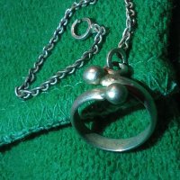 Сребърен пръстен дамски със синджирче - 11938, снимка 3 - Пръстени - 28910715