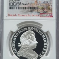 2022 George I 1oz (31.1г) £2 Сребърна Монета - NGC PF70 - Ограничено Издание 1250 - Great Britain, снимка 1 - Нумизматика и бонистика - 43893505