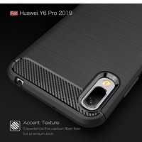 Huawei Y6 Pro 2019 - Удароустойчив Кейс Гръб CARBON, снимка 4 - Калъфи, кейсове - 32643605