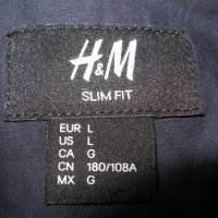 H&M slim fit мъжка риза от памук, снимка 5 - Ризи - 36672808