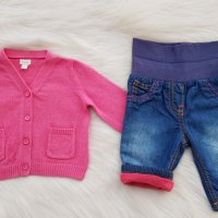 Бебешки дънки и жилетка 0-3 месеца, снимка 10 - Комплекти за бебе - 42943055