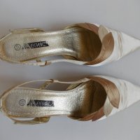 Официални сатенени обувки № 38, снимка 3 - Дамски обувки на ток - 26473488