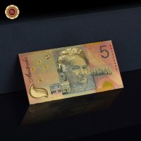 Australia $ 5 цвят злато 2001г., снимка 3 - Нумизматика и бонистика - 26828284