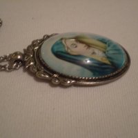 медальон с висулка  икона под стъкло ДЕВА МАРИЯ Мадона, снимка 6 - Антикварни и старинни предмети - 37850032