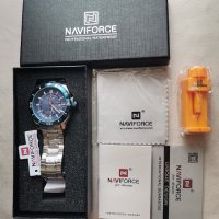 NAVIFORCE SBE-BOX 9210 Луксозен мъжки кварцов часовник с метална верижка, снимка 3 - Мъжки - 43695081
