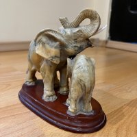 Статуетка на слон с малко слонче, снимка 3 - Статуетки - 39188183
