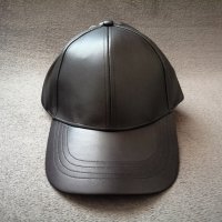 Унисекс кожена шапка с козирка в черен цвят, снимка 9 - Шапки - 43554075