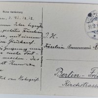 Стара черно-бяла картичка Харденберг 1912, снимка 2 - Филателия - 44110707