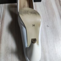Бели кожени токчета, снимка 9 - Дамски обувки на ток - 43158916