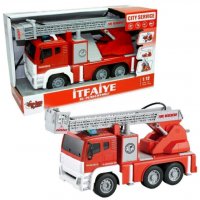 Пожарна кола с музикални бутони 1:12, снимка 1 - Коли, камиони, мотори, писти - 38639592
