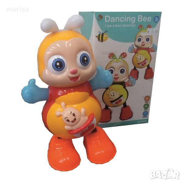 Музикална пчеличка с функции, забавна играчка със звук, светлина и движение, в кутия - 17198, снимка 1