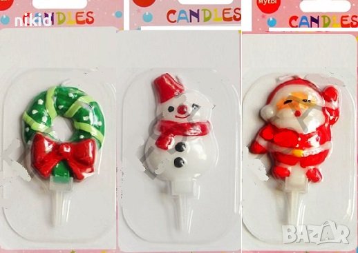 Коледна свещ топер фигурка свещи украса декор Коледа, снимка 1