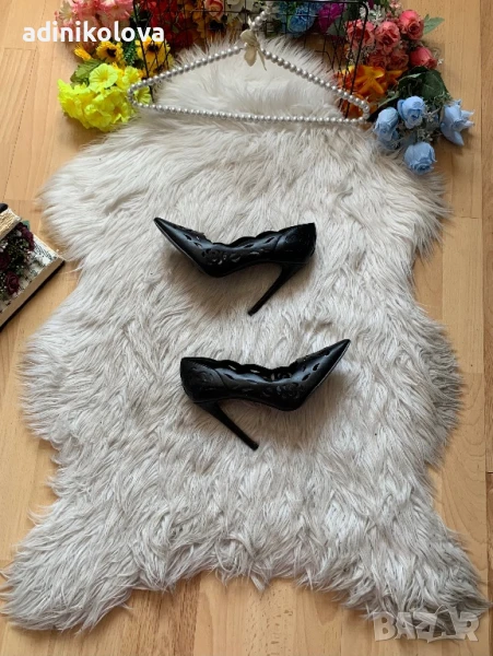 Нови обувки на ток рязана кожа, снимка 1