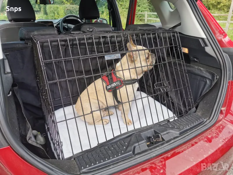 Сгъваема клетка за кучета с метална табла и постелка за кучета 60х40х51, снимка 1