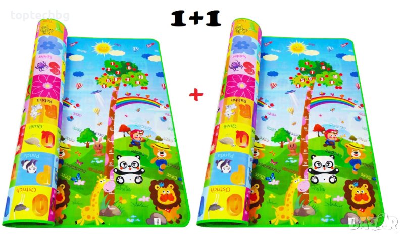 2 броя Детски килим за игра 120х180см – двулицев с 1см дебелина, снимка 1