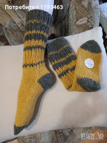 Ръчно плетени дамски чорапи от вълна размер 39, снимка 1