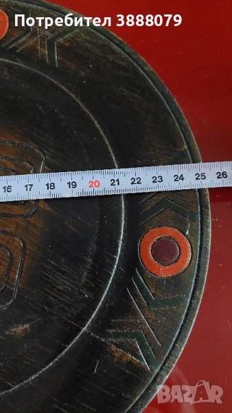 Дървено пано - чиния за стена, снимка 1