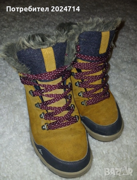 Туристически обувки естествена кожа Quechua 38, снимка 1