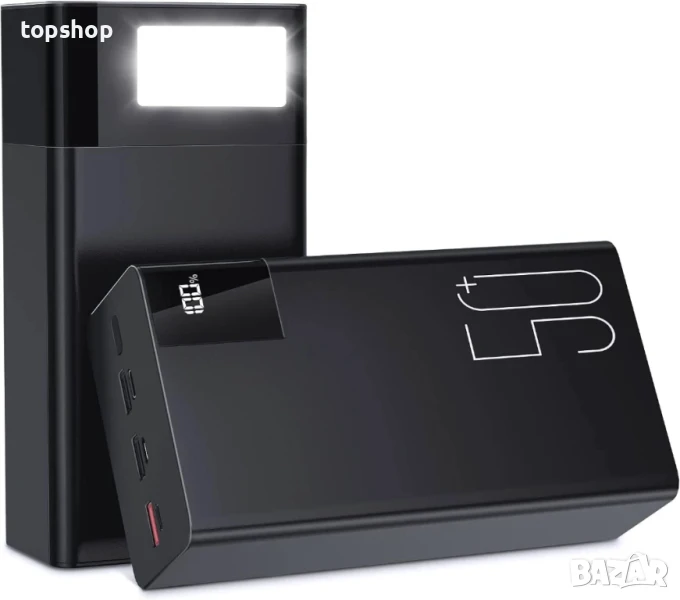 НОВА зарядна батерия 50000mAh / 185Wh / 22.5W Power Bank / пауър банк / външна батерия с фенерче..., снимка 1