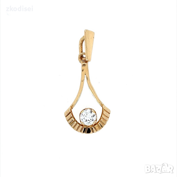 Златен медальон със синтетичен диамант 2,40гр. 14кр. проба:585 модел:23014-1, снимка 1