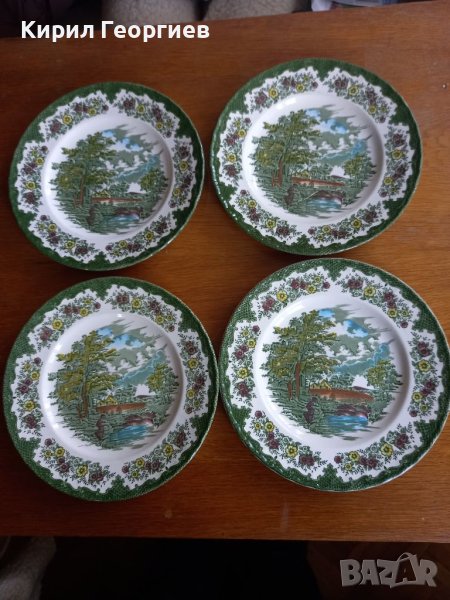 Четири красиви чинии Bounty cottage Royal Tudor froke on Trent, снимка 1