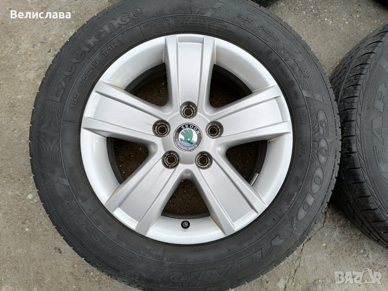 4 броя алуминиеви джанти с гуми за Skoda 1Z0601025S 6. 5Jx15 H2 ET50 5x112, снимка 1