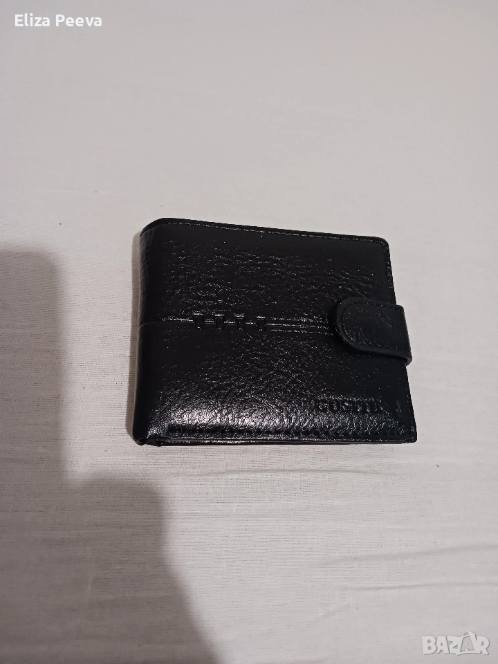 черно мъжко портмоне от естествена кожа, снимка 1