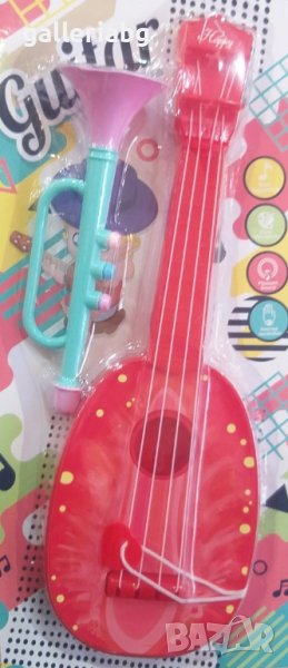 Детска китара с плод и тромпет, снимка 1