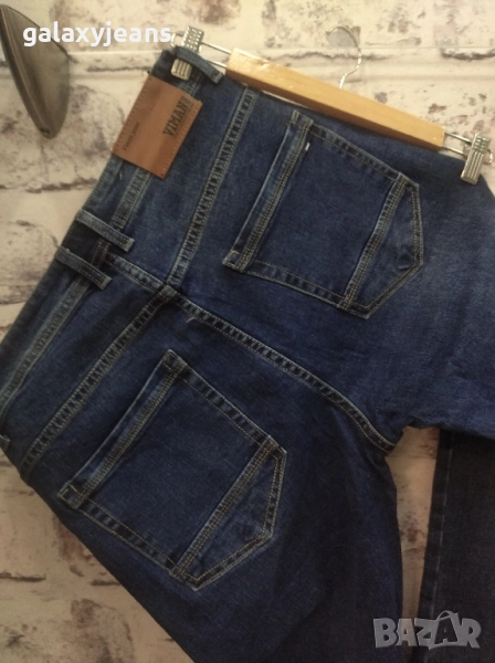 Viman- прави дънки, класика цвят, почти неизбелени, изчистени, с лек еластан, снимка 1