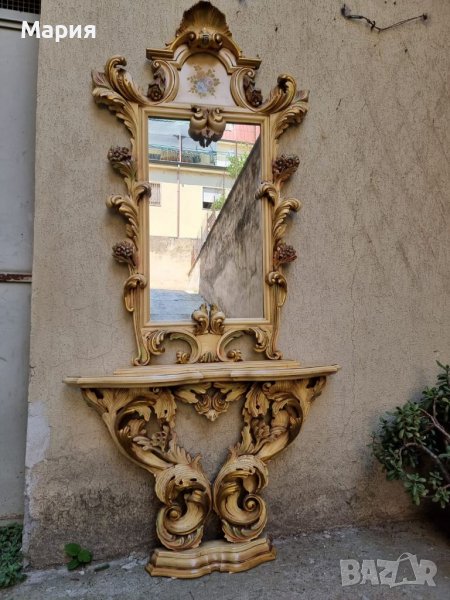 Италианска барокова конзола с огледало 015, снимка 1