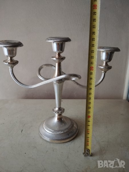 посребрен свещник в стил арт деко, снимка 1