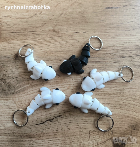 3Д ключодържател акула - черно и бяло, снимка 1