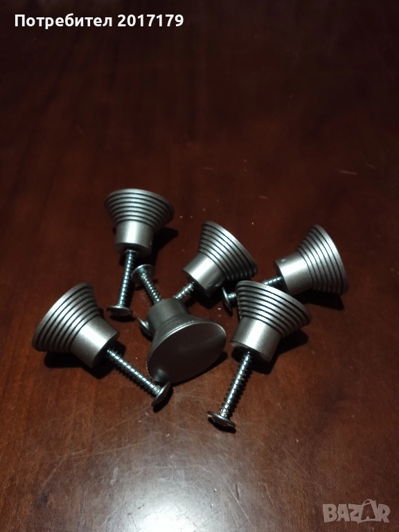 мебелни дръжки пластмаса имитация на  алуминий 6 бр, снимка 1