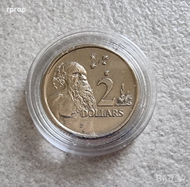 Монета  . Австралия . Два  долара .  Абориген . 2002 година., снимка 1