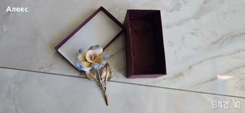 Винтидж порцелан с метал, рядка находка, 1950г, снимка 1