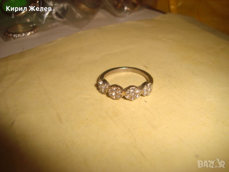 СТАР ПОСРЕБРЕН АРТ ДЕКО СТИЛ КРИСТАЛЕН СТИЛЕН ВИНТИДЖ ПРЪСТЕН 27709, снимка 1