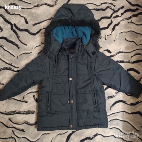 Детско зимно яке с качулка за момче (104 см), снимка 1