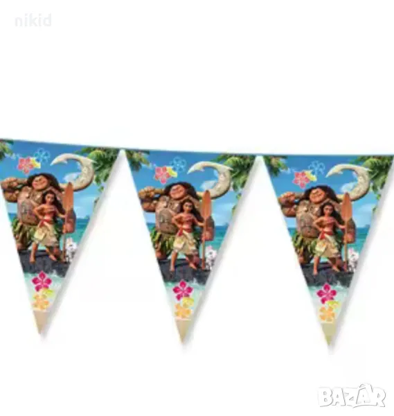 Моана Ваяна Moana Парти Гирлянд Знаменца Флаг Банер, снимка 1