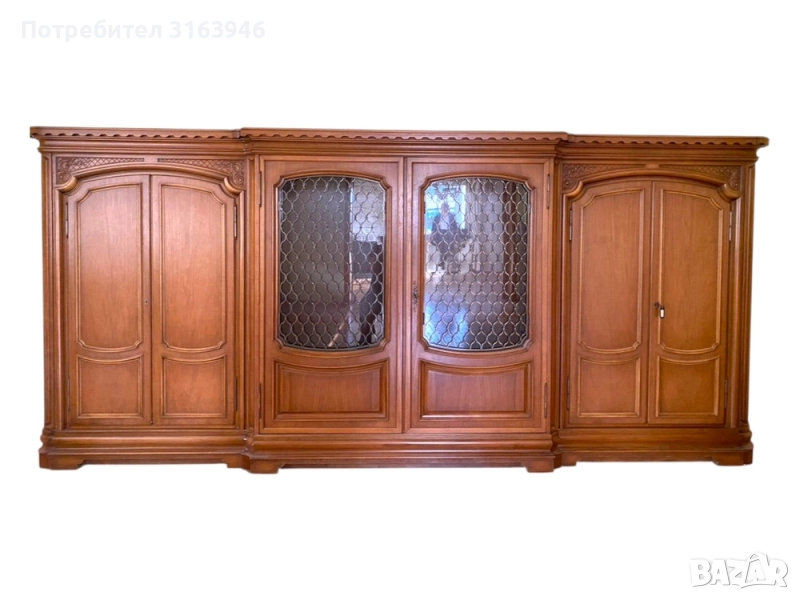 330 см Масивен бюфет с витрина, снимка 1