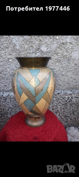 антикварна голяма медна  ваза , снимка 1