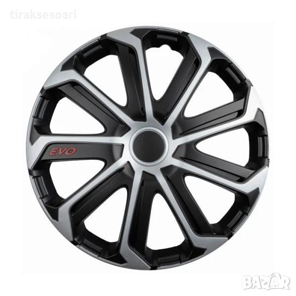 Тасове за джанти 14, 15, 16 цола Versaco evo black silver, снимка 1