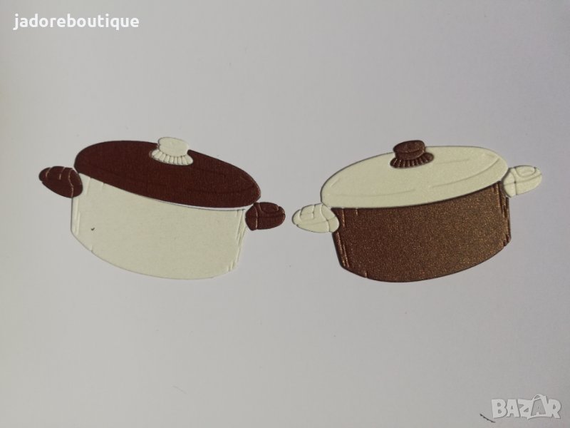 Елемент от хартия тенджера 10 части скрапбук рецептурник декорация 2 бр , снимка 1